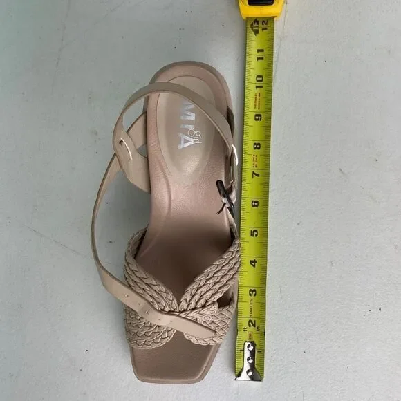 MIA Geraldine Chunky Strap Buckle Heels Sandals Women’s Size 8 NEW - Picture 4 of 5